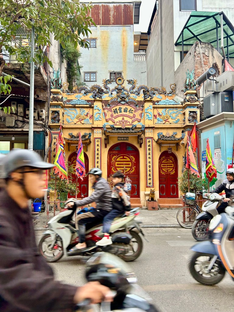 motorbikes in central Hanoi Vietnam