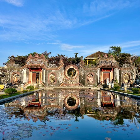 gate of temple in hoi an vietnam